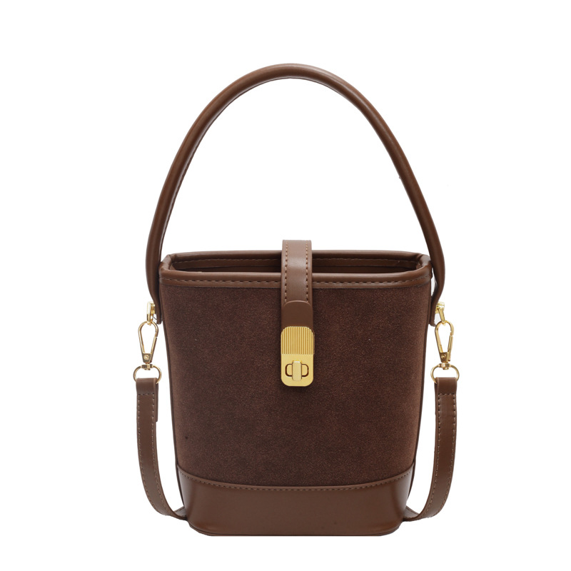 The 2024 new retro, simple, fashionable and niche design single-shoulder crossbody bag is a trendy and versatile hand-held bucket bag Item Picture