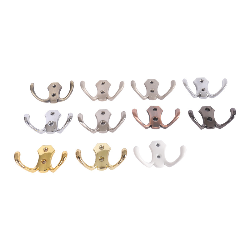New zinc alloy hooks, single hooks, double hooks, door hooks, kitchen and bathroom hooks, coat hooks, coat hooks, wall hooks Item Picture