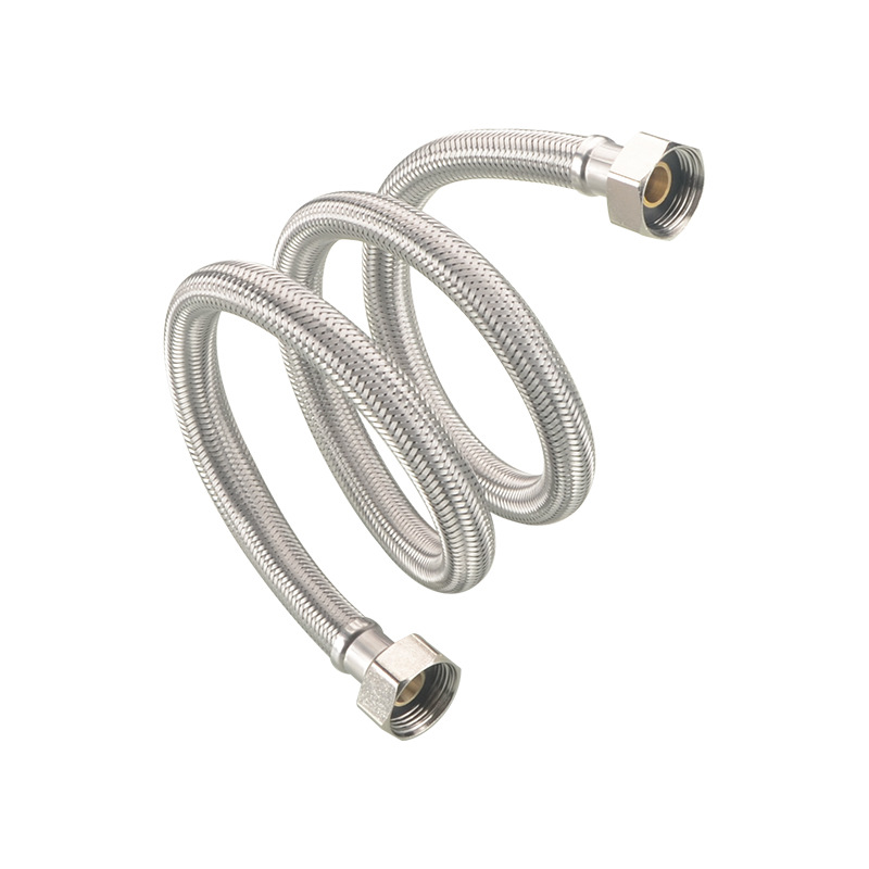 304 stainless steel braided flexible hose for hot and cold water pipes, 4-minute water inlet for toilets, water heaters, high-pressure explosion-proof metal connection pipes Item Picture