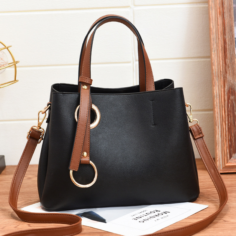 2022 New Style simple and elegant PU soft leather handbag for foreign trade, large-capacity single-shoulder crossbody bag for cross-border travel to Europe and America full figure