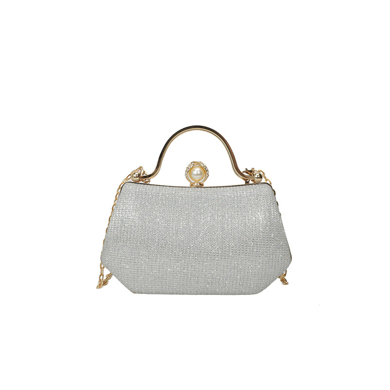 Cross-border European and American fashion dinner chain crossbody bag, high-quality women's bag, shiny single-shoulder crossbody bag, cross-border trend Item Picture