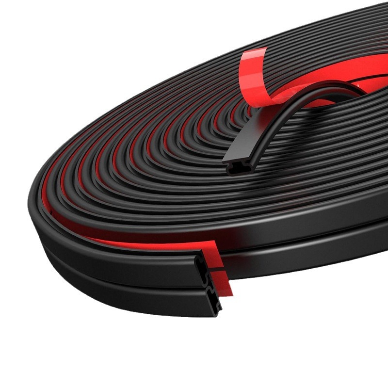 Prant Cross-border Black and White 10*6mm entrance anti-theft door gap windproof strip, household windproof and soundproof sealing strip Item Picture