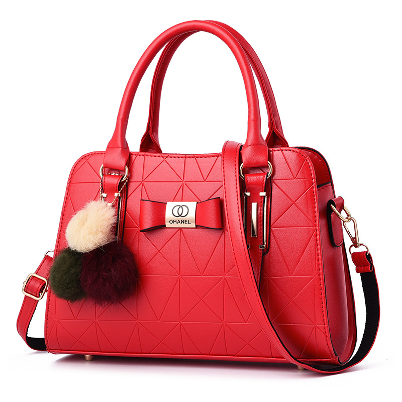 Factory wholesale PU leather handbag for women, 2024 new style, fashionable single-shoulder crossbody large-capacity bag for middle-aged women Specification drawing