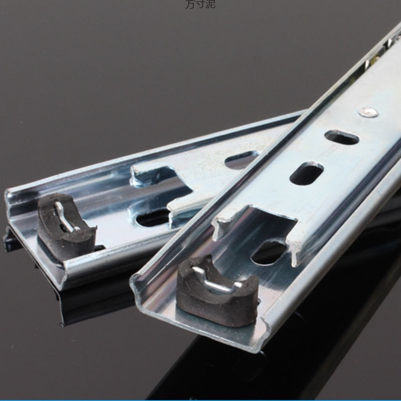Drawer track slide, second section guide rail, thickened computer desk keyboard track, roller slide, roller slide, wholesale for foreign trade details Picture