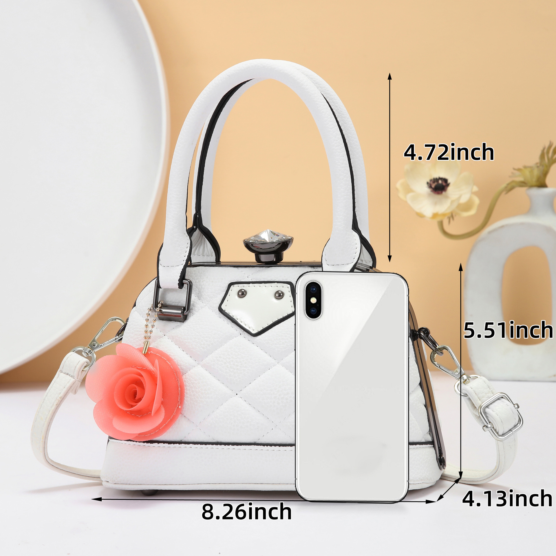 New embroidered steel frame bag, shell bag, Korean style, fashionable and simple single-shoulder bag, crossbody bag, trendy women's bag, factory direct sales full figure