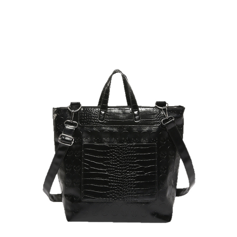 Cross-border 2025 new style spliced commuting versatile and elegant handbag, fashionable and high-end, large-capacity single-shoulder crossbody bag Item Picture
