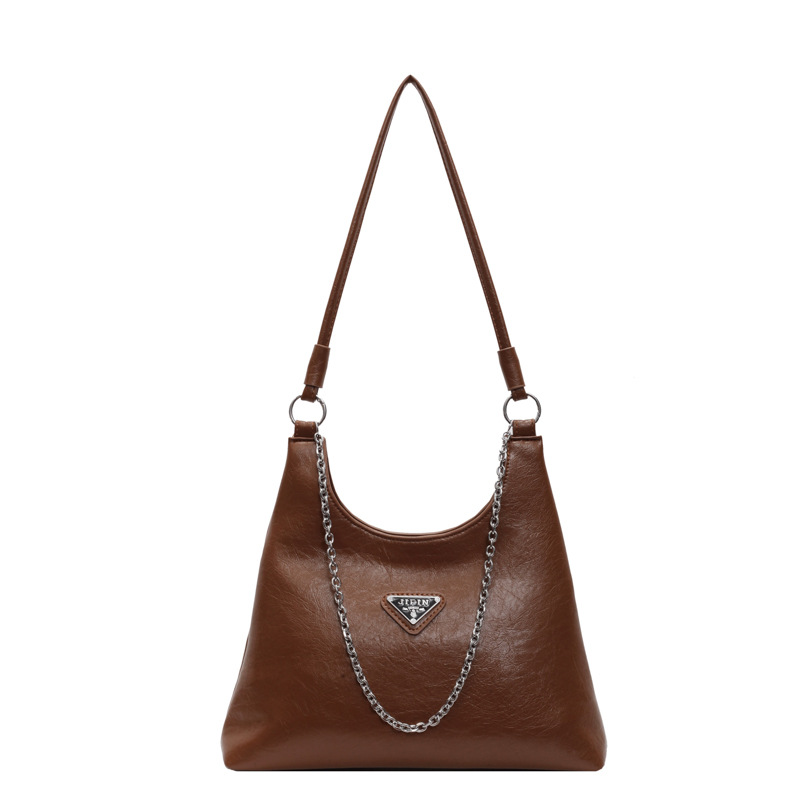 This retro and simple 2024 autumn/winter new single-shoulder tote bag is versatile and exudes a sense of sophistication. It is a chain hand-held, crossbody, and underarm women's bag Item Picture