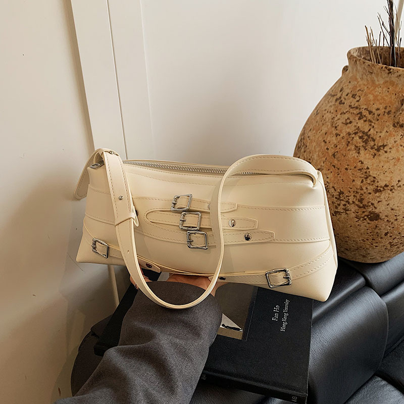 Korean motorcycle style underarm bag for women, 2025 new trendy, fashionable and stylish baguette bag, versatile single-shoulder handbag Specification drawing