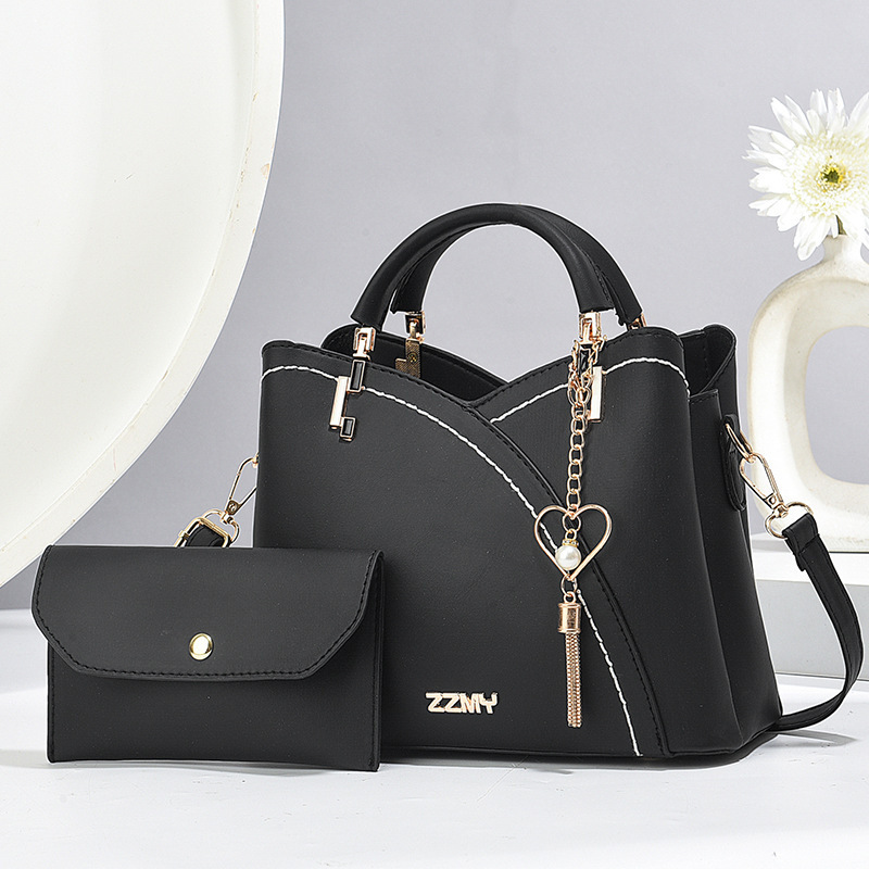 Assembled 2024 new European and American mother-and-child bag in stock wholesale, women's handbag with large capacity and multiple colors, single-shoulder crossbody bag Specification drawing