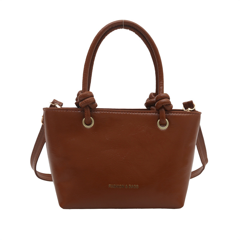 Simple and fashionable handbag for women, Spring 2025 new retro basket bag, solid color commuting single-shoulder crossbody bag Item Picture