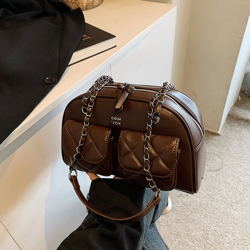 Xiaoxiangfeng underarm Bag for Women 2024 New trendy and fashionable diamond-shaped chain dumpling bag, Korean version niche single-shoulder bag for women Specification drawing