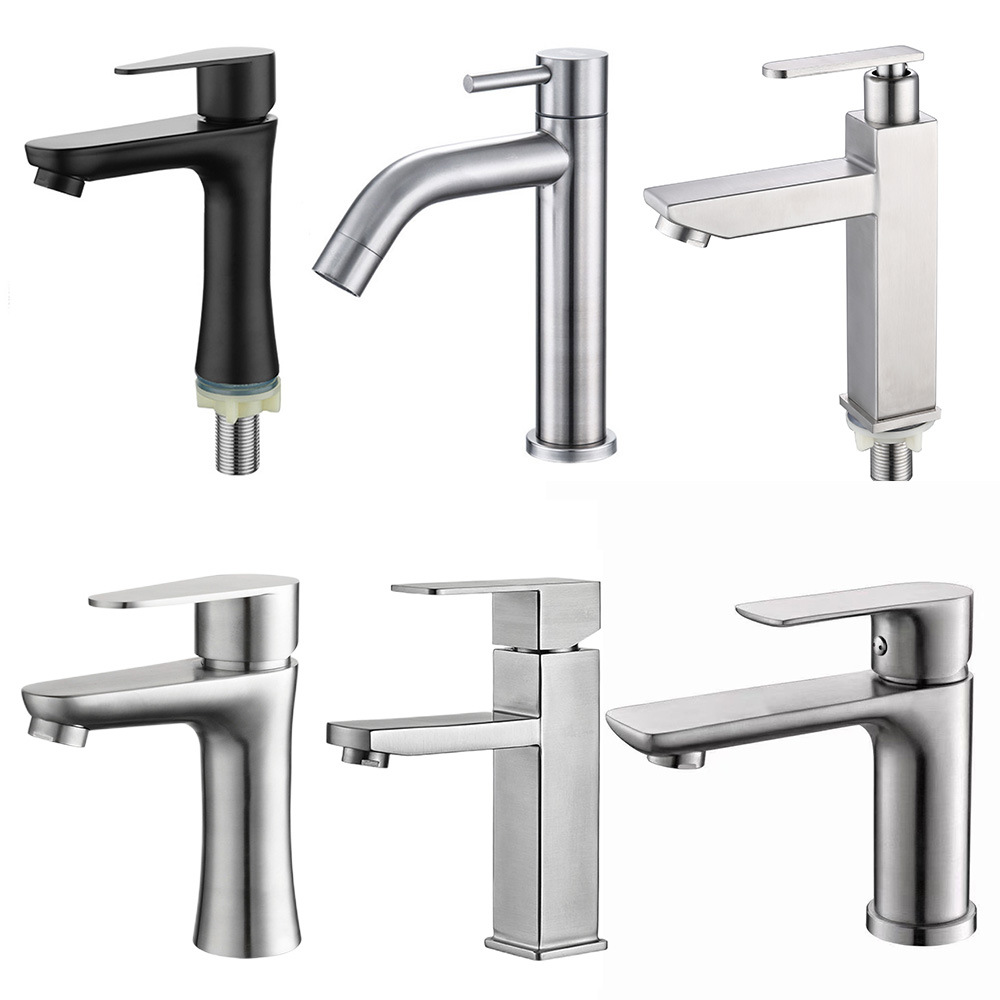 【 Minimum order 1 piece 】304 stainless steel single cold washbasin faucet cold and hot washbasin Balcony washbasin source factory cost performance full figure