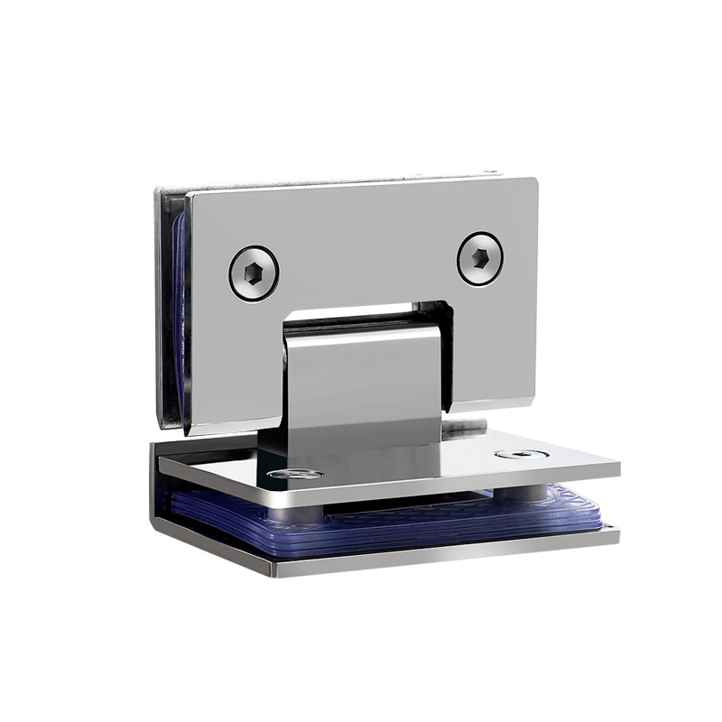 304 stainless steel 90-degree bathroom shower room hinge matte black frameless glass door clip hinge 180-degree folded hinge thickened Item Picture