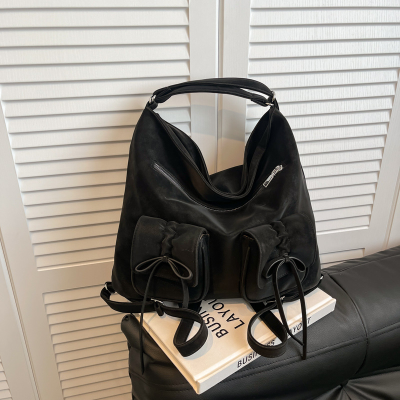 Retro commuter tote bag, women's large-capacity crossbody bag, 2024 new multi-functional single-shoulder bag, three-in-one backpack Specification drawing