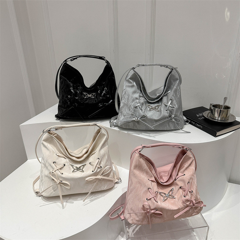 Tote Bag Women 2024 New large-capacity bow commuter backpack, fashionable, multi-functional and stylish single-shoulder bag full figure