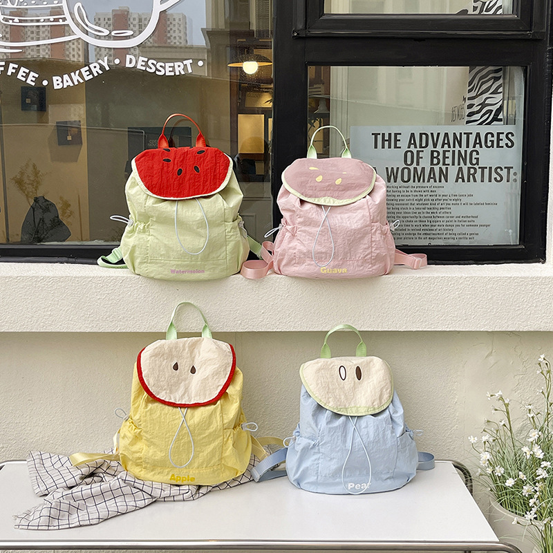 Japanese-style Instagram niche design bag, fruit school style, girl's personality, simple and large capacity student backpack Application Scenario