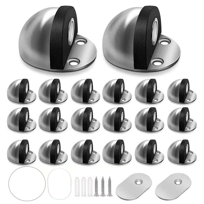 Cross-border stainless steel turtle top, no need for drilling, magnetic door, anti-collision glass door stop, thickened rubber floor suction full figure