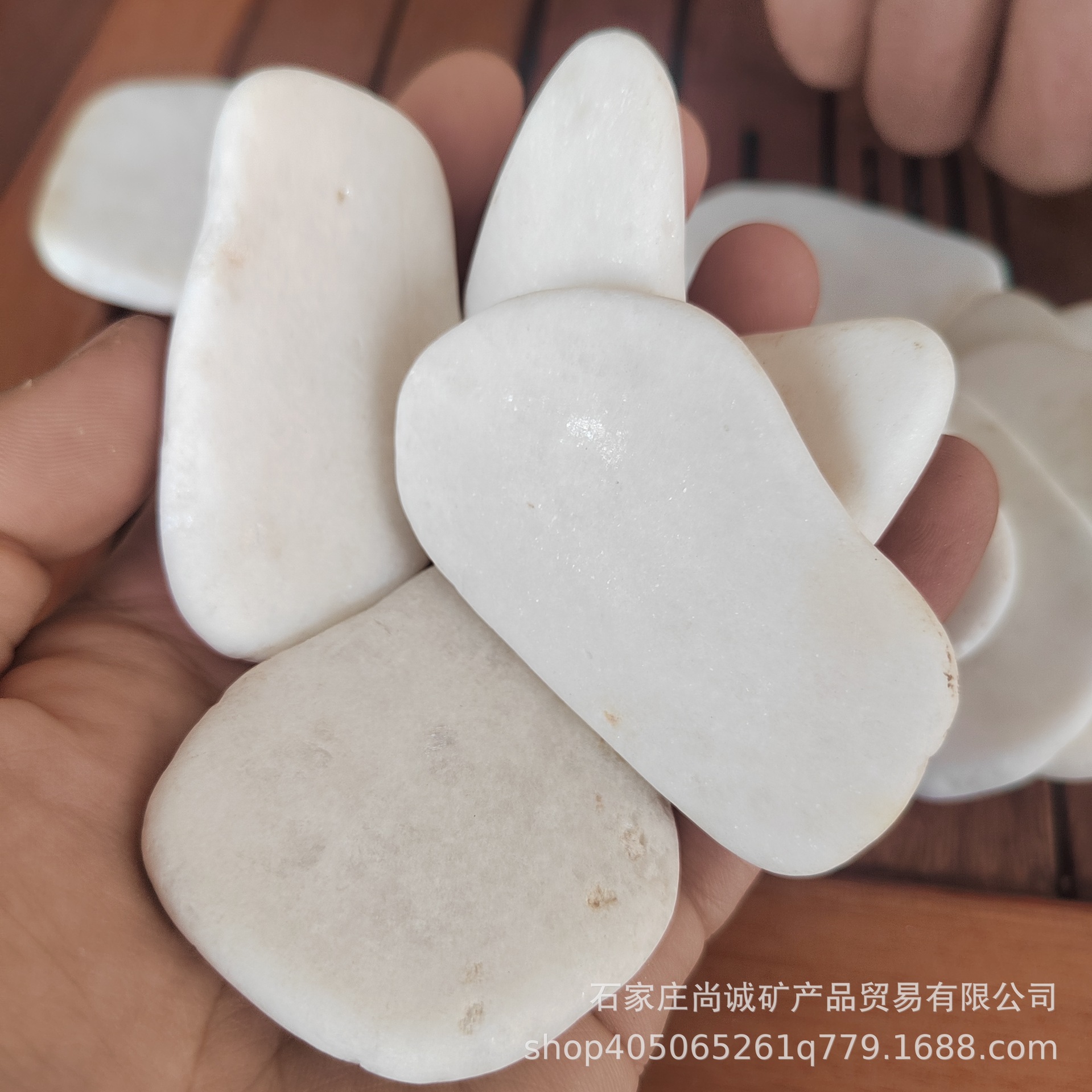White painted pebble painted stone, white painted stone, children's creative DIY white painted stone details Picture