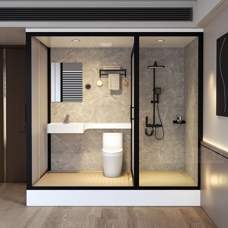Shower room, integrated bathroom, household bathroom, integrated toilet, rural toilet house, shower room, bathroom room details Picture