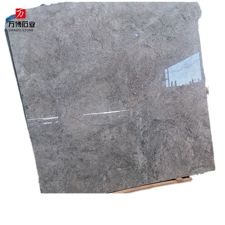 The interior staircase treads, steps, window sills, threshold stones, water barriers and background walls are made of natural marble in ancient castle grey Item Picture