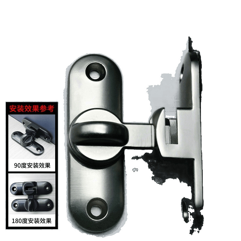 The 90-degree barn door lock without drilling, sliding door lock, sliding door lock, anti-theft door latch, door bolt Item Picture