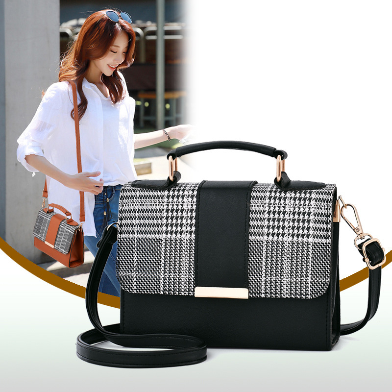 Factory direct sales of 2024 new women's bags, fashionable small square bags, Korean-style checkered single-shoulder bags, student single-shoulder bags full figure