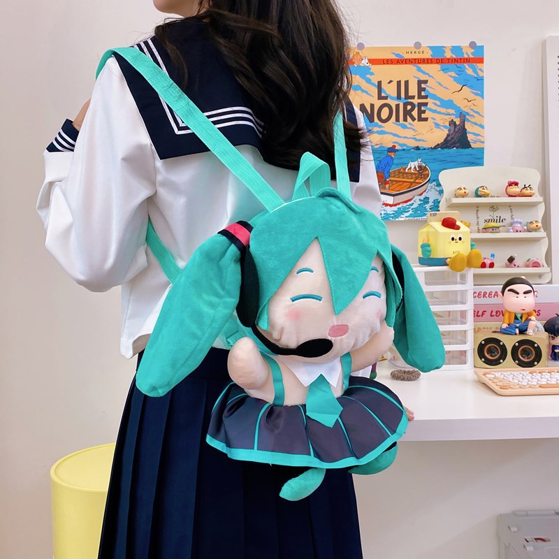 The new Hatsune Miku FUFU plush toy backpack 2024 is a cute cartoon doll backpack and a gift for the second dimension Application Scenario