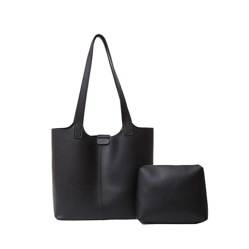Large-capacity retro solid color high-end tote bag 202 Winter new soft surface cross-border commuting mother-and-child underarm bag Item Picture