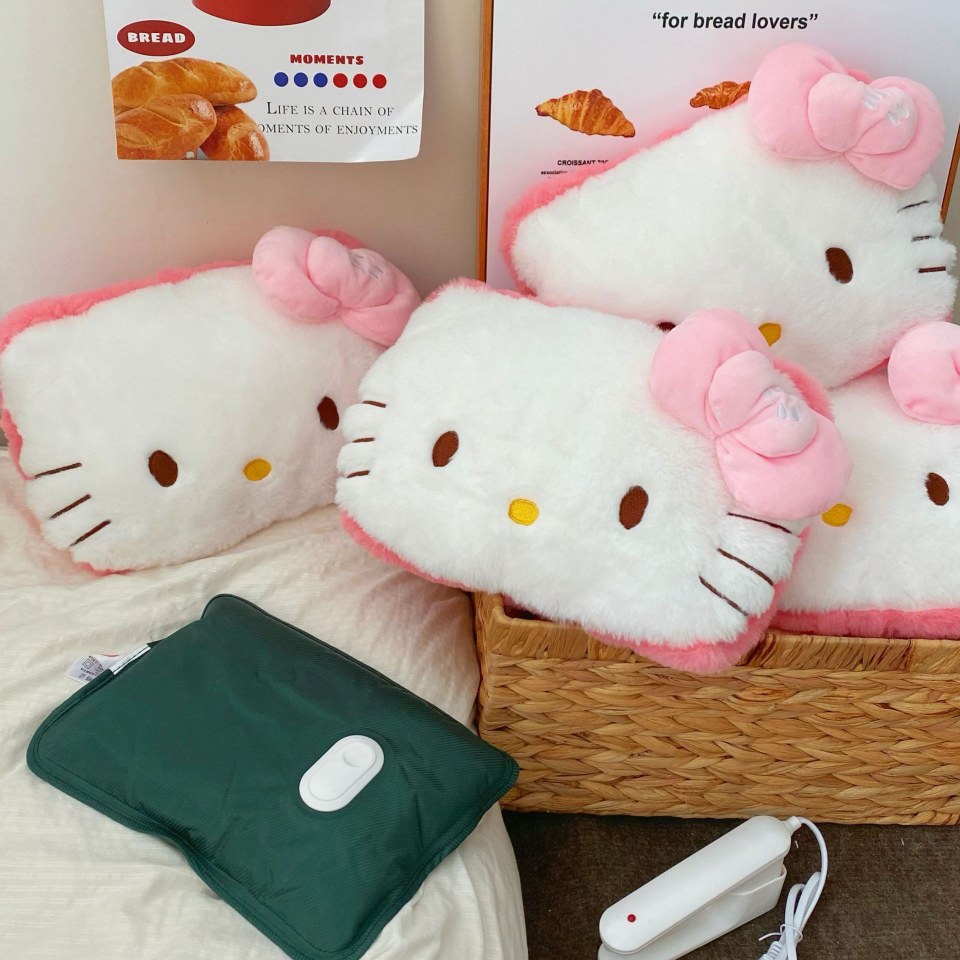Cute cat hot water bag, girl's heart electric warm water bag, no water filling, rechargeable explosion-proof electric hot water bag, warm your stomach with your hands Specification drawing
