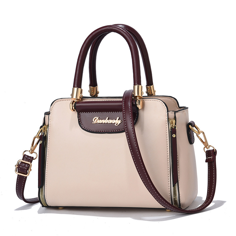 2022 New trendy and fashionable women's handbag, large-capacity color-blocking single-shoulder crossbody bag, cross-border foreign trade consignment full figure