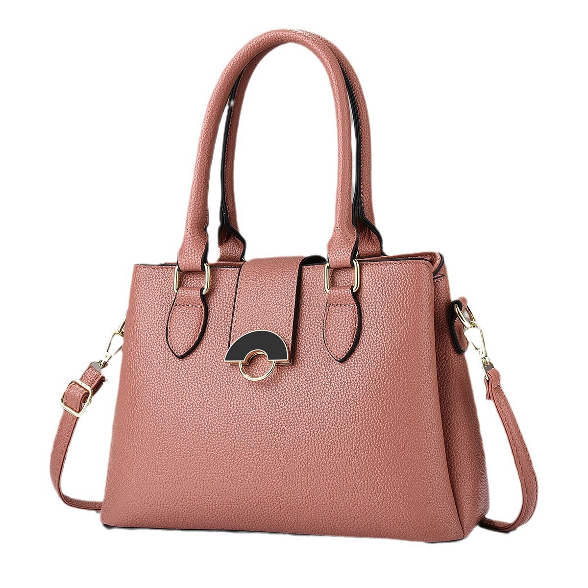 This is a new 2024 light luxury, large-capacity, simple and textured mom bag for women. It is a fashionable and elegant solid-color crossbody handbag Item Picture