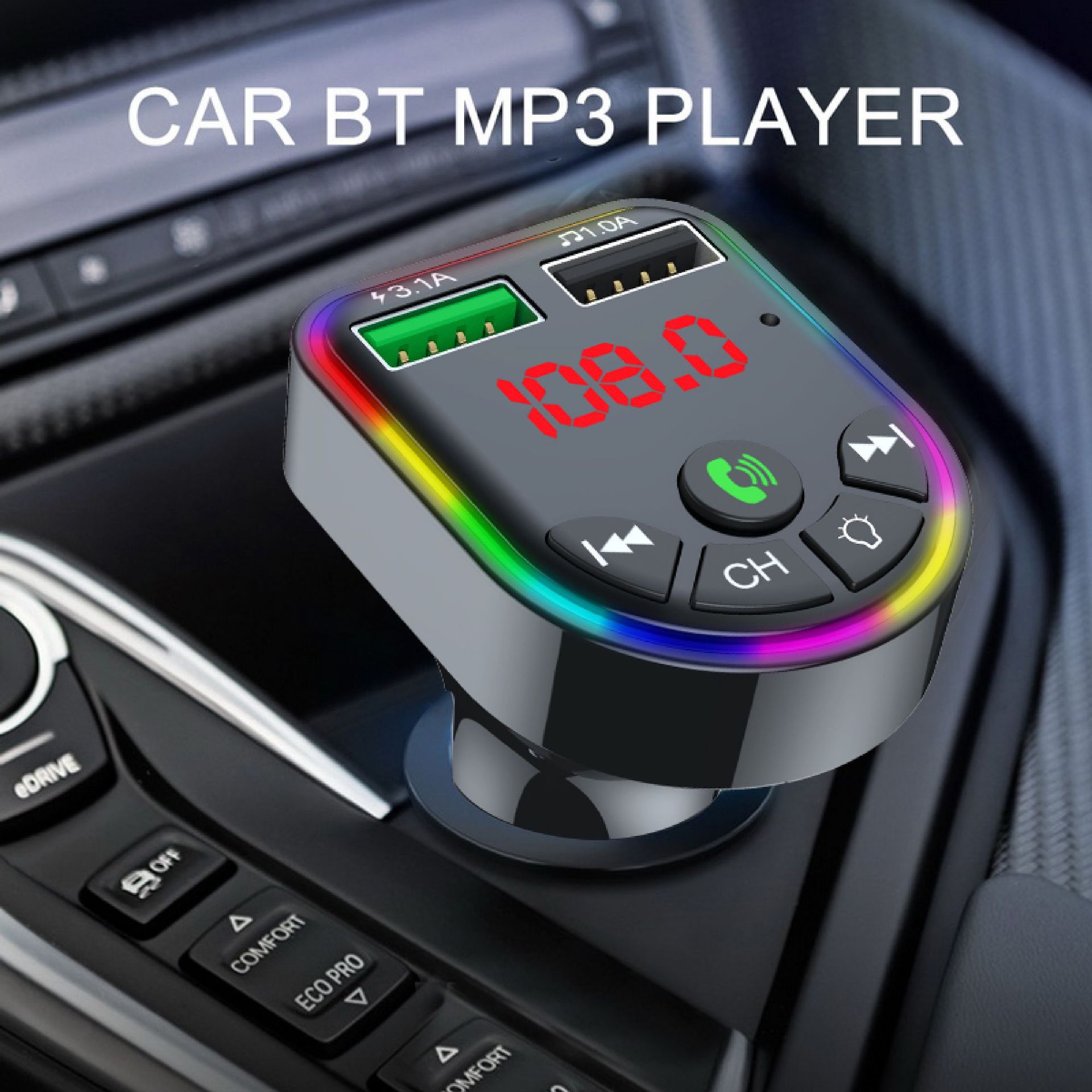 X3 Car mobile phone charger, FM Bluetooth transmitter, F5 cross-border factory supply, drop shipping, automotive supplies details Picture