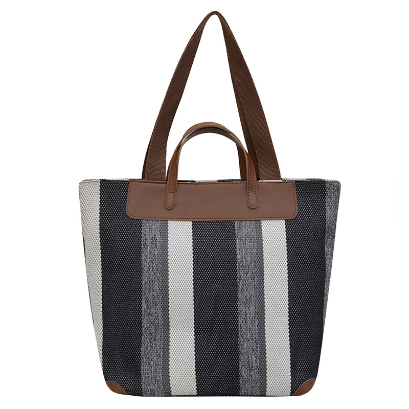 A new retro and fashionable checkered handbag from Japan and South Korea, a niche commuter tote bag for women, and a large-capacity versatile shoulder bag Item Picture