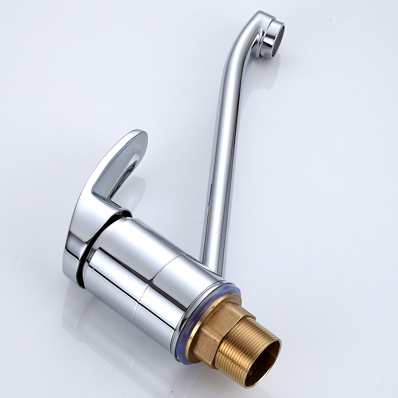 Copper high-legged long-neck sink faucet, kitchen hot and cold rotating faucet faucet manufacturer wholesale details Picture