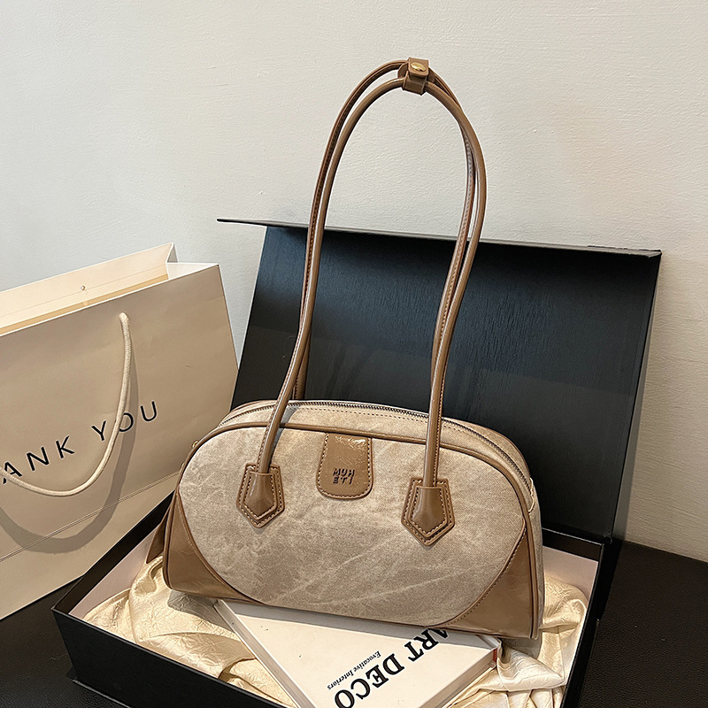 Fashionable and casual large-capacity bag 2024 new women's bag, Korean-style fashionable underarm bag, color-matched commuting single-shoulder bag Specification drawing