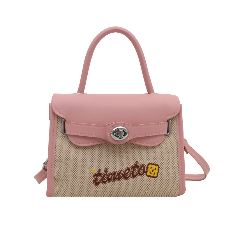 Spring and Summer color-blocking small bags for women, 2025 new fashionable and versatile crossbody bag, hand-held small square bag, Kelly bag Item Picture