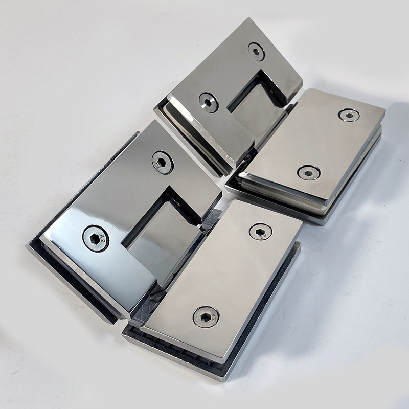 304 stainless steel 90-degree bathroom clamp, shower room hinge, matte black glass door clamp hinge, 180-degree rose gold folding page Application Scenario