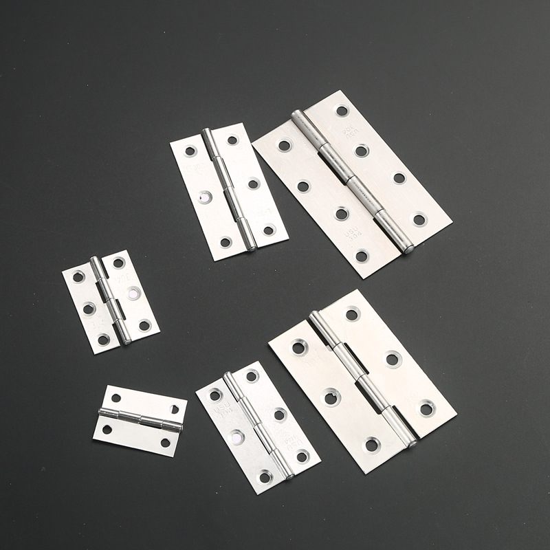 Flat-opening small hinges 1-inch / 2-inch / 3-inch / 4-inch 201/304 stainless steel hinges, cabinet door sound-absorbing hinges