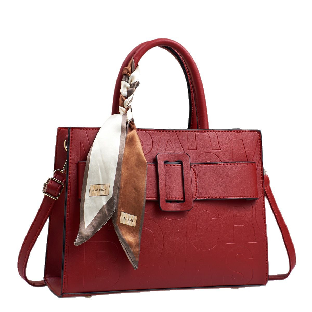 The 2025 new letter embossed handbag features a fashionable design. It is a simple and versatile bag for cross-border use, making it a perfect gift for mom and girl Item Picture