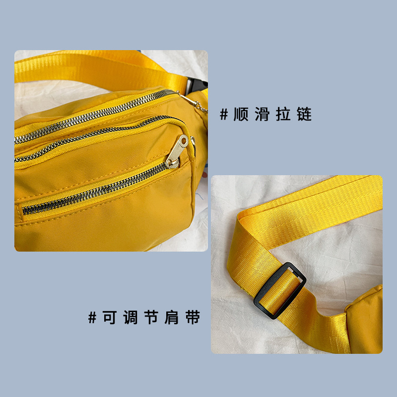 A versatile Korean crossbody bag for ladies, a close-fitting sports waist bag for outdoor running, and a trendy and casual nylon waist bag for students details Picture