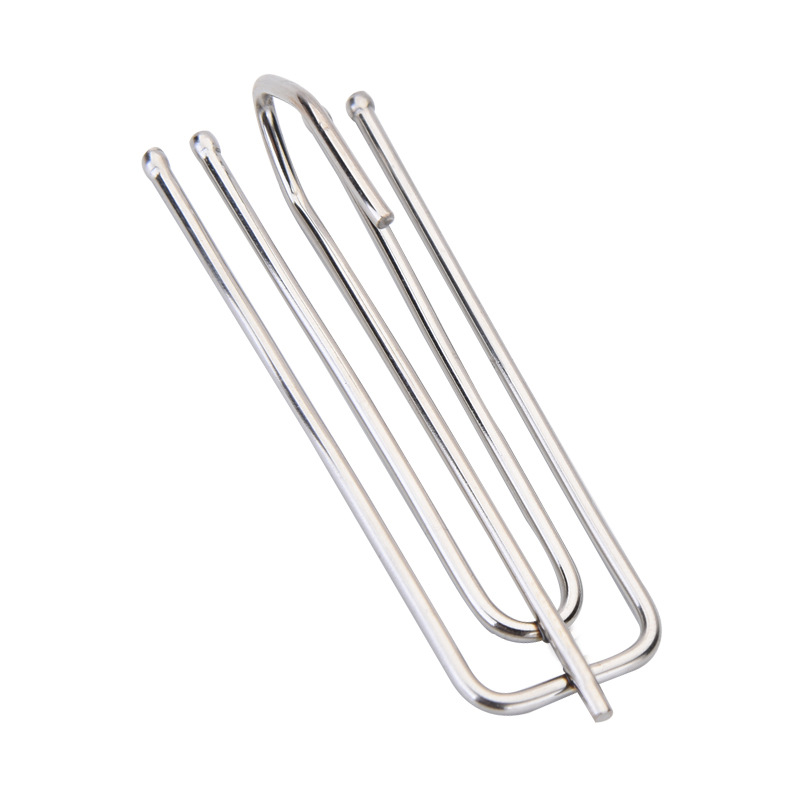 Wholesale of stainless steel curtain accessories, hooks, fabric forks, electroplated four-claw hooks, white fabric straps, and direct sales of curtain accessories Item Picture