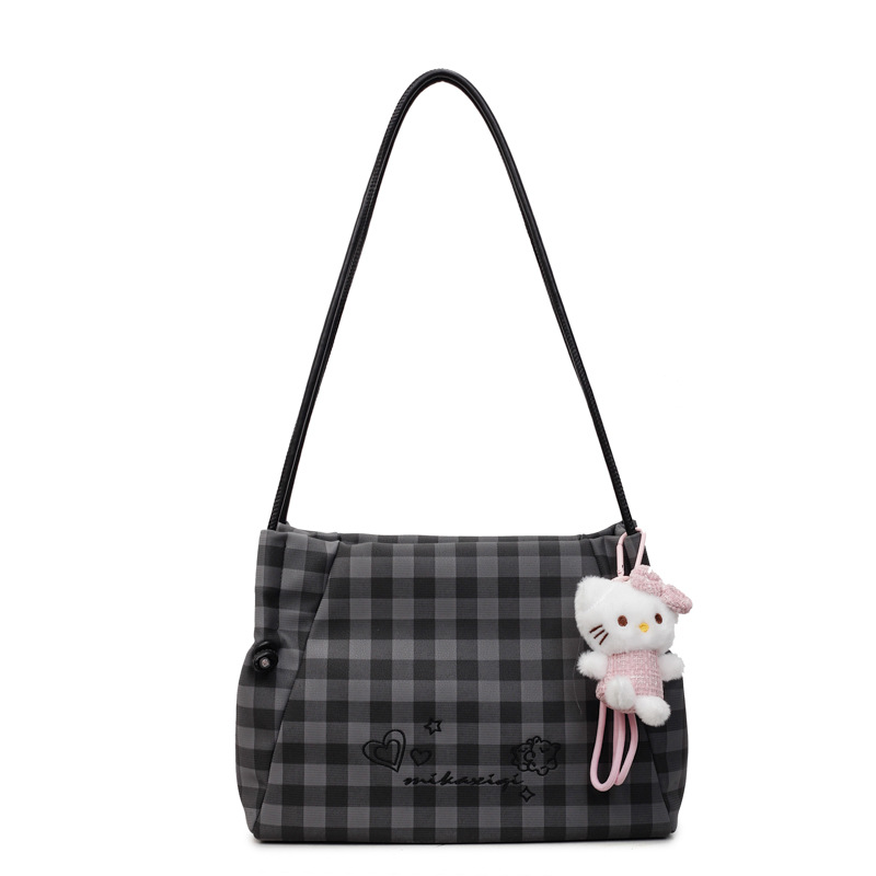 2025 New summer checkered underarm bag, laid-back style, versatile shoulder bag, casual crossbody bag, large-capacity tote bag Item Picture