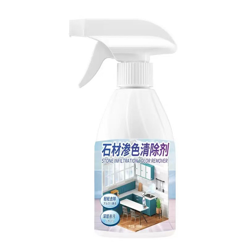 Stone alkali efflorescence cleaning agent, powerful stain removal for exterior wall tiles with alkali efflorescence, stone alkali efflorescence yellow spot and white efflorescence cleaning liquid Item Picture