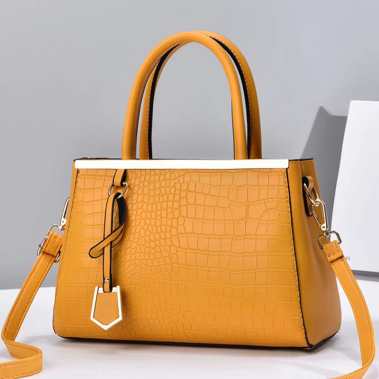 2022 new trendy stone-patterned PU leather handbag for foreign trade, large-capacity casual single-shoulder crossbody women's bag consignment details Picture