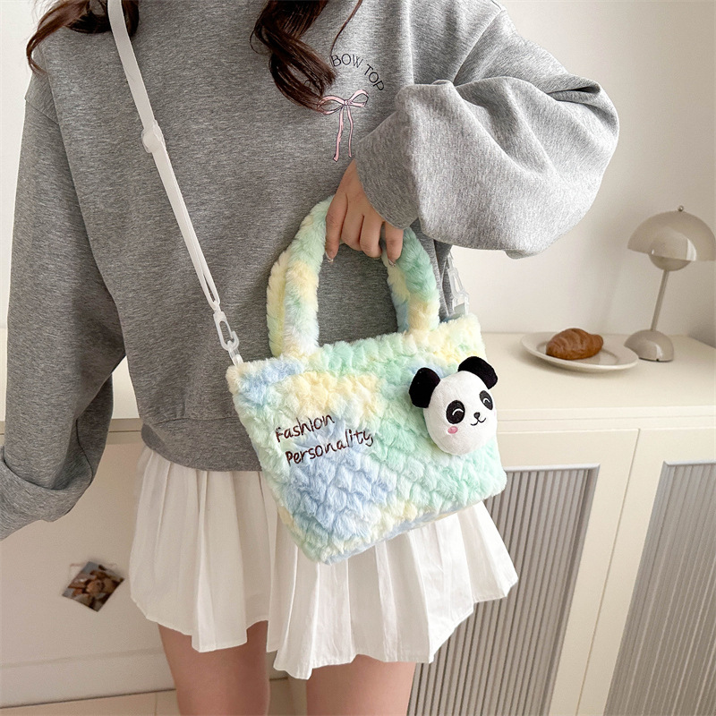 New cute plush toy handbag, Panda hand bag, large capacity, versatile and easy to match, birthday gift details Picture