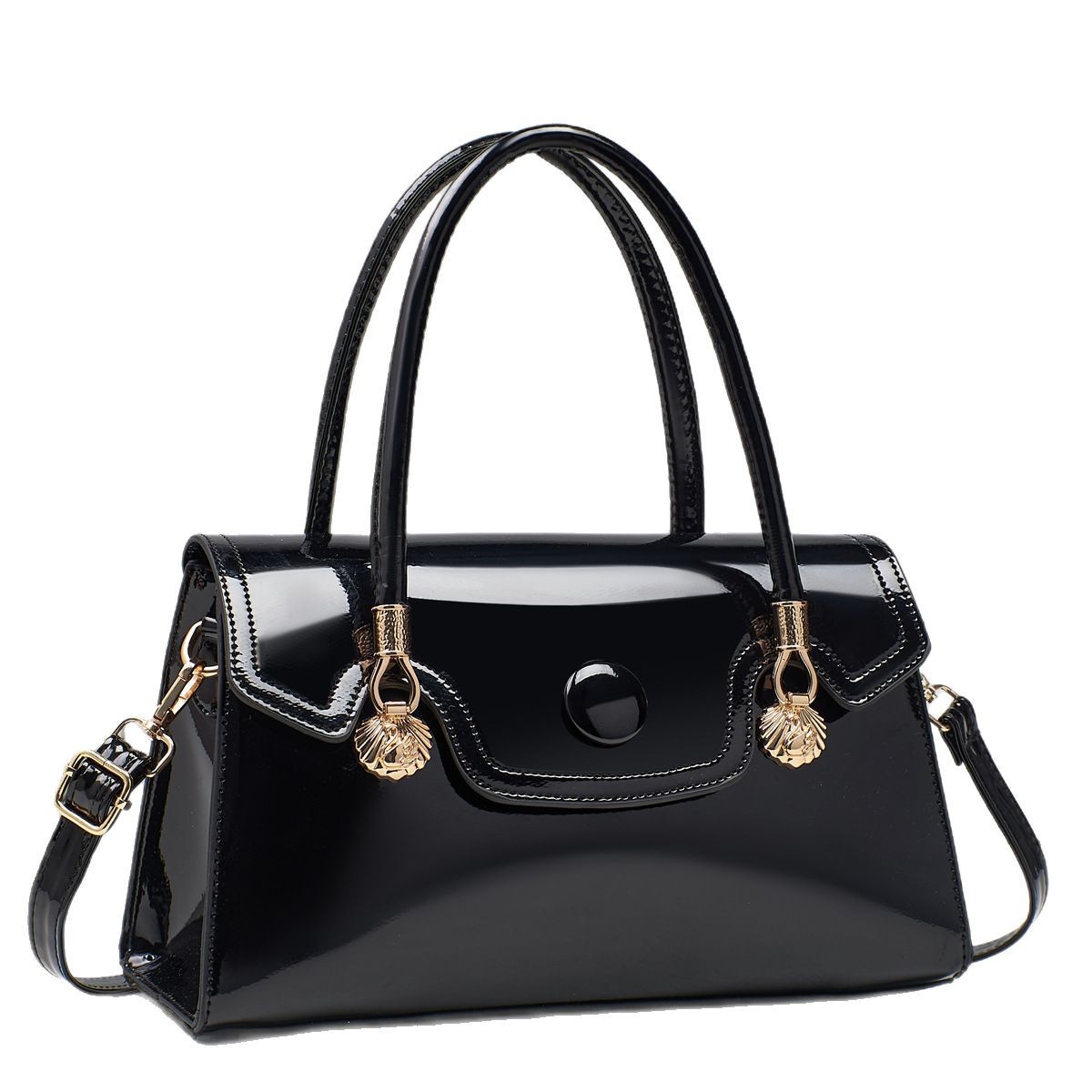 The 2025 new style of mirror-finished patent leather women's handbag from Europe and America, a high-end and light luxury cross-border women's bag Item Picture