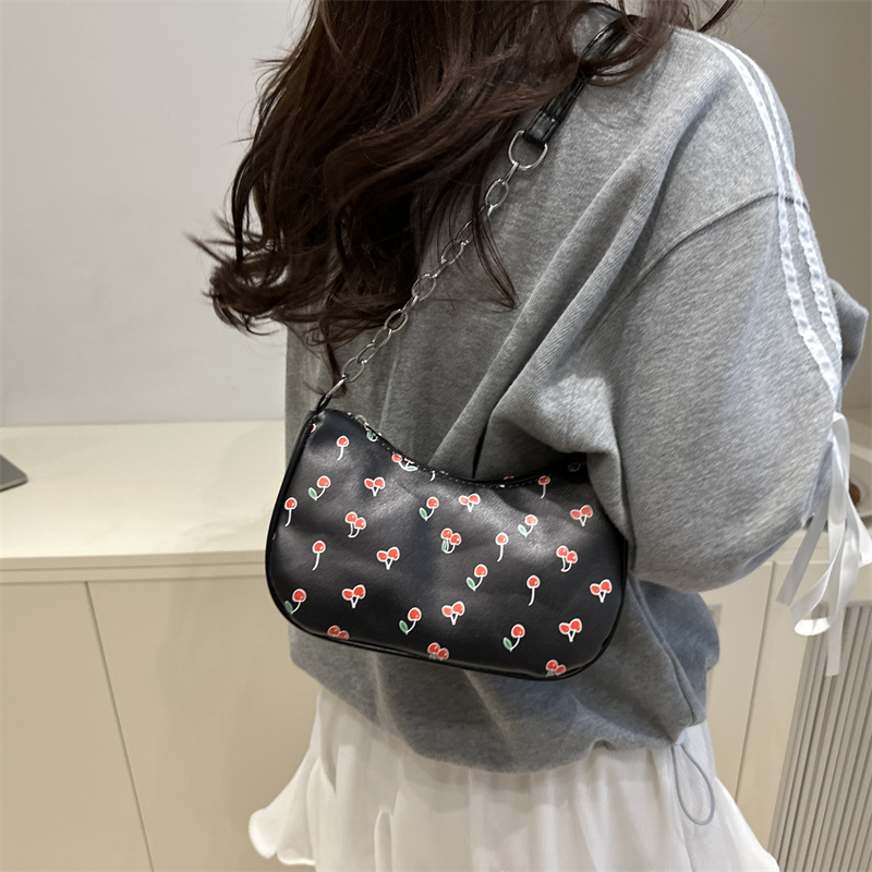 French niche underarm bag for women, new summer 2025 fashionable printed handbag, urban simple hand-held bag details Picture