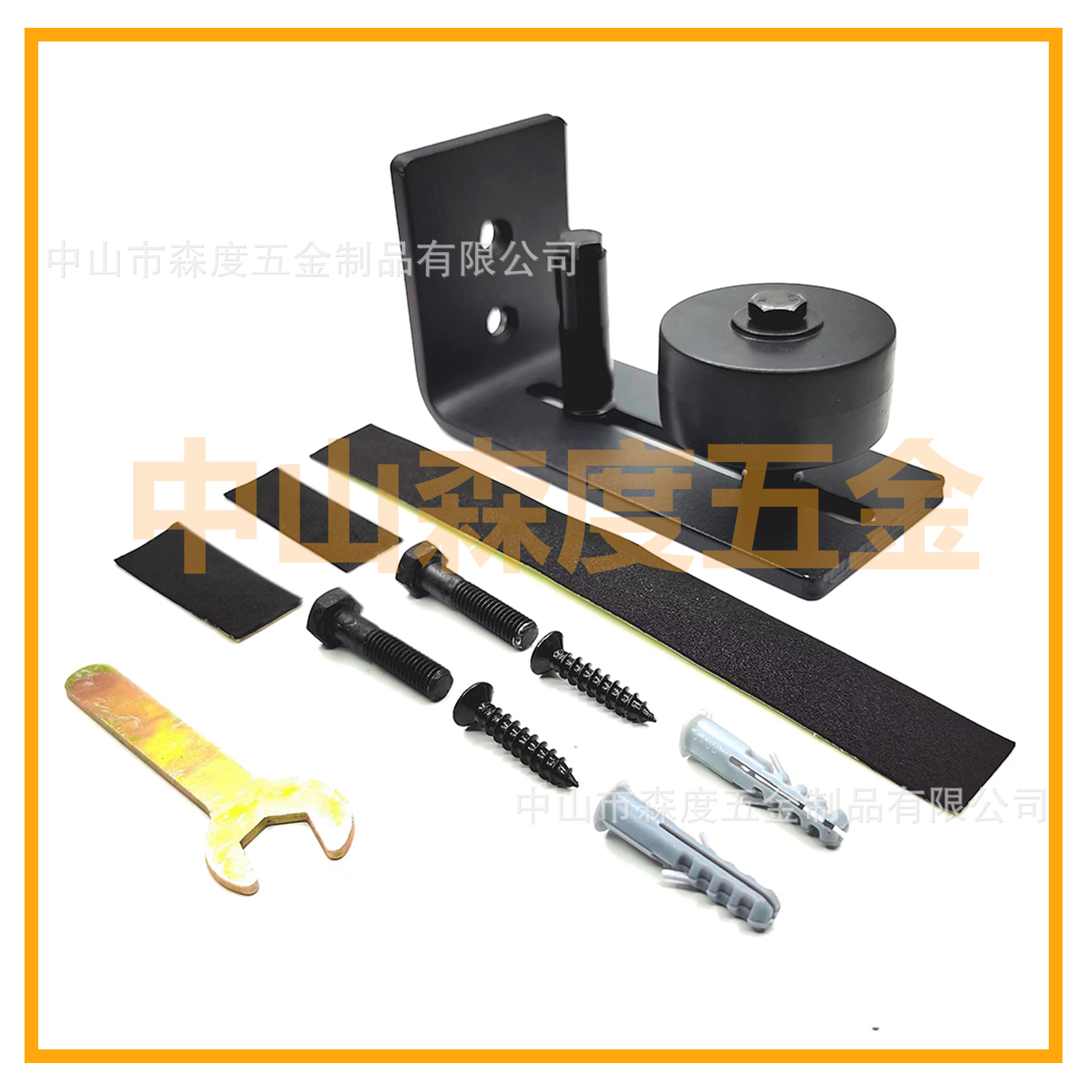 Barn door hanging rail anti-swing device eight-in-one, multiple installation methods guide sliding door barn door tight hole anti-swing device details Picture