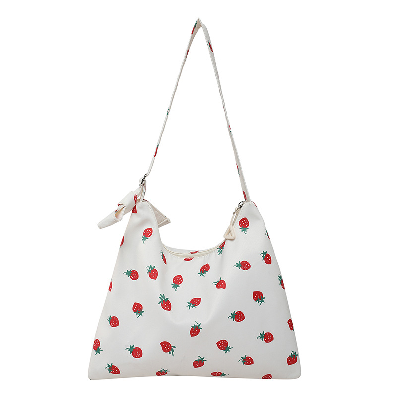 A small and versatile large-capacity tote bag, a new floral print bag for spring 2025, a single-shoulder crossbody bag for commuting Item Picture