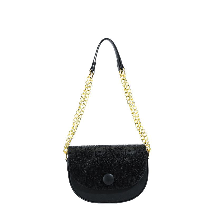 High-end quality ins niche chain saddle bag for women, 2025 new trendy, versatile and retro single-shoulder crossbody bag Item Picture